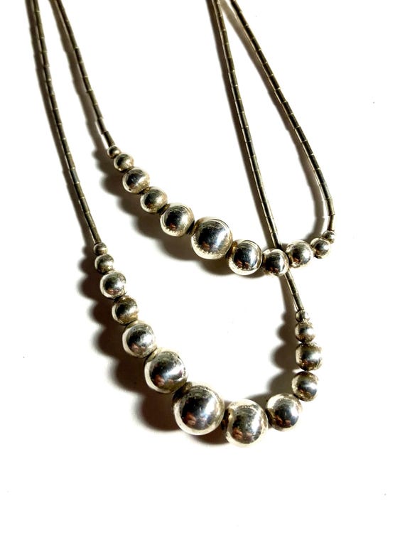 Vintage solid sterling silver double specialty ch… - image 1