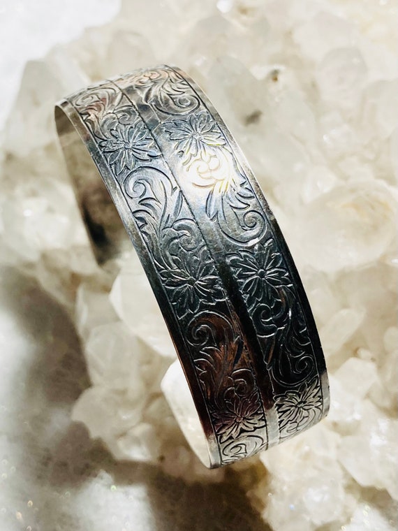 Victorian Sterling Silver Cuff Bracelet With Gold Vermeil. Marked Sterling.  Collectors Item. Gift for Her. - Etsy
