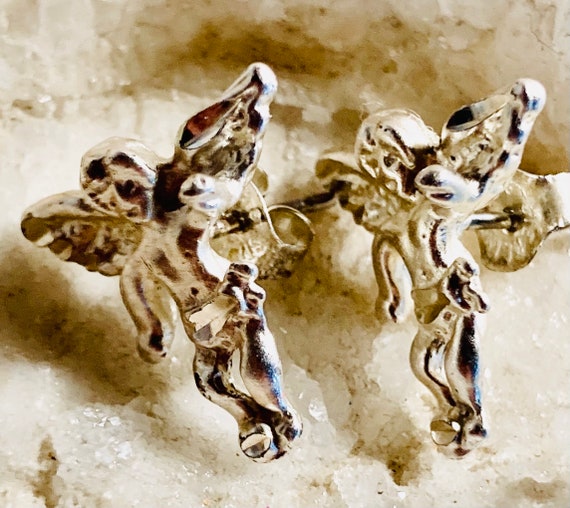 Sterling angel earrings. Sterling silver pierced … - image 5