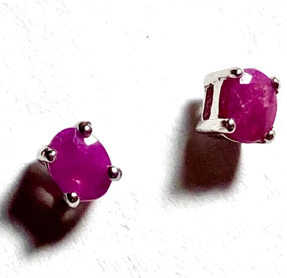 Ruby & sterling silver earrings. Sterling silver … - image 3