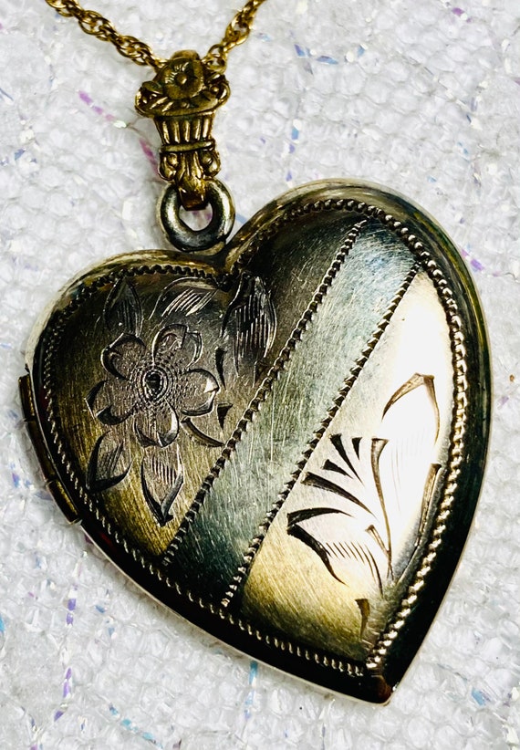 Antique Victorian large 12kgf heart picture locke… - image 4