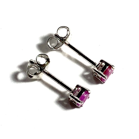 Ruby & sterling silver earrings. Sterling silver … - image 2