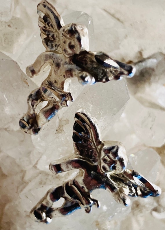 Sterling angel earrings. Sterling silver pierced … - image 3