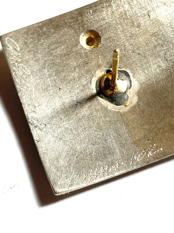 18k diamond & sterling silver pierced earrings in… - image 10