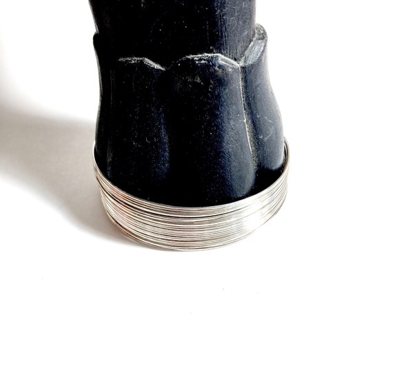 Vintage solid sterling silver wire cuff bracelet. - image 3
