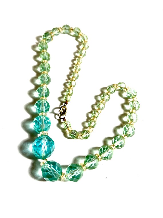 Antique Victorian cut glass faceted roundel necklace. View 3