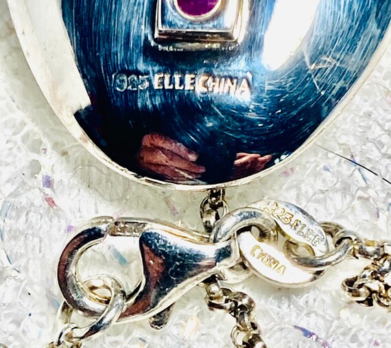 Large Ruby gemstone & sterling silver pendant nec… - image 10