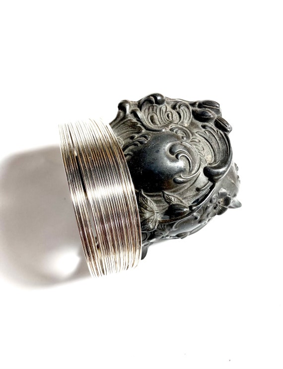 Vintage solid sterling silver wire cuff bracelet. - image 4