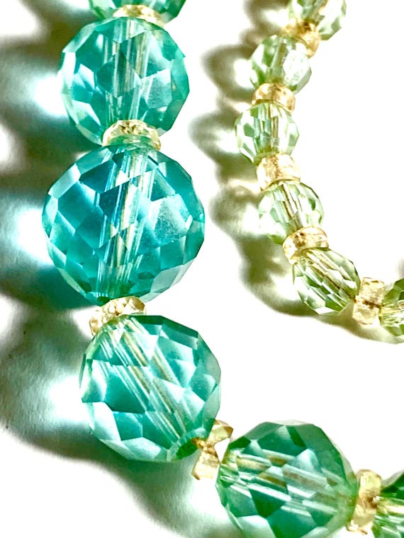 Antique Victorian cut glass faceted roundel necklace. View 5