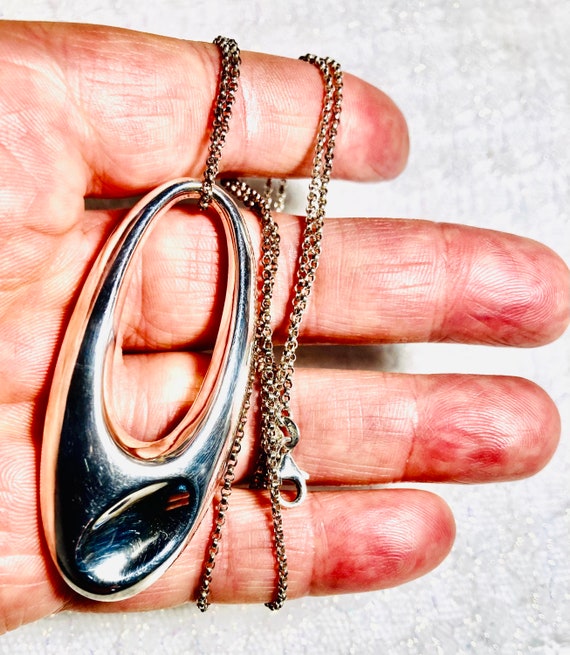 Large Ruby gemstone & sterling silver pendant nec… - image 5