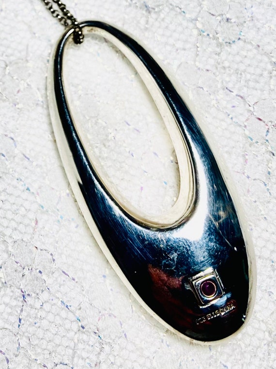 Large Ruby gemstone & sterling silver pendant nec… - image 1