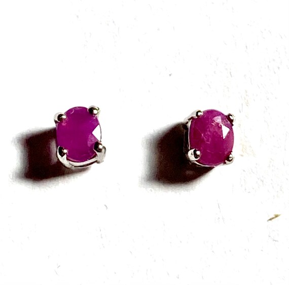 Ruby & sterling silver earrings. Sterling silver … - image 6