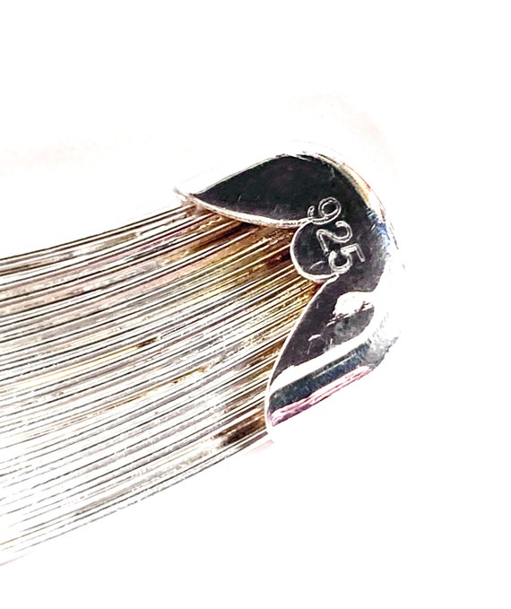 Vintage solid sterling silver wire cuff bracelet. - image 10