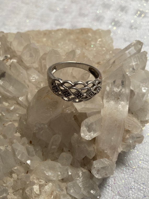 Antique Edwardian diamond & sterling silver canne… - image 6