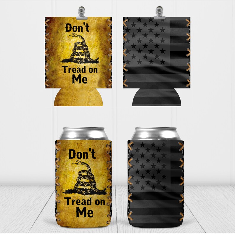 Dont Tread on Me Black American Flag Gadsden Flag Can - Etsy