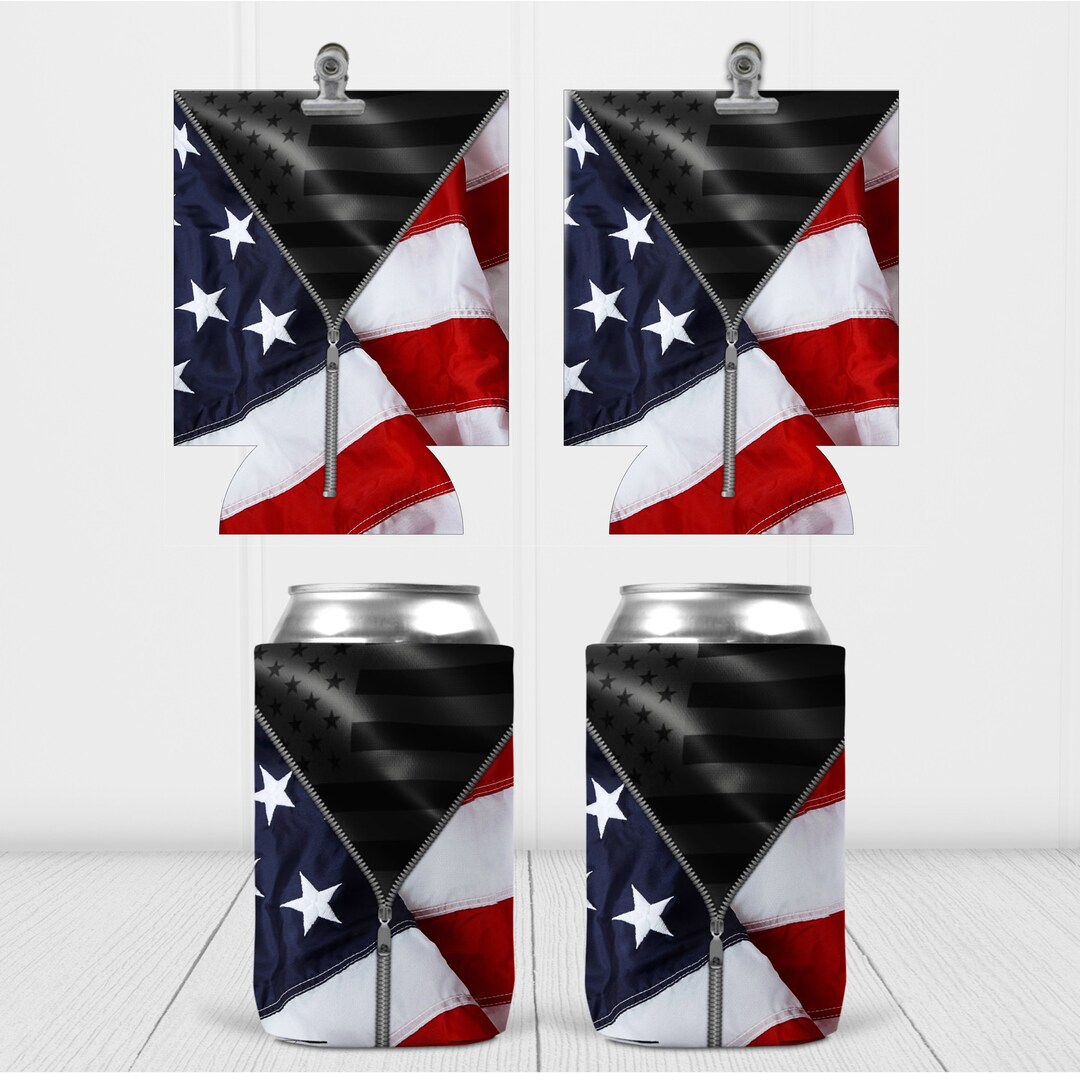 American Flag Black Flag No Quarter Patriotic Patriot Can Etsy