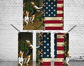 American Flag, Walker, Coon Hound Dog, Raccoon Hunting, Straight, 20oz Skinny Tumbler, Heat Press, Sublimation Design, Digital Download