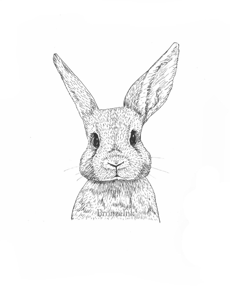 Bunny Rabbit Print 8x10 Handmade Nursery Wall Art Forest Etsy