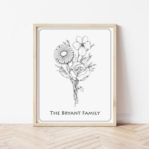 Digital Custom Family Birth Flower Bouquet Custom Birth Month Etsy