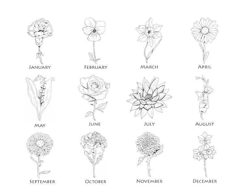 Custom Family Birth Flower Bouquet Custom Birth Month Flower Etsy