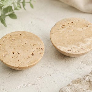 Natural Travertine Cabinet cupboard knobs handles Boho Travertine Drawer Sideboard knobs pull Beige Limestone dresser Wardrobe knob handle