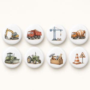 Boys Construction Truck Series Ceramic Cabinet knob handles Excavator Crane Tractor Bulldozer Drawer pulls knobs Bedroom Dresser handles