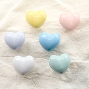 Colorful heart Ceramics Drawer Handles knob, Nursery Knob Handle, Children&#39;s cabinet knob, kid drawer knob Pull Handles, Wardrobe Cupboard