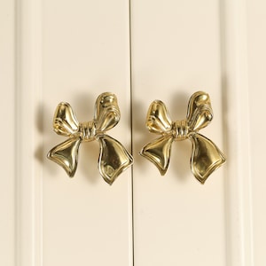 Messing Bowknot Schubladenknäufe, solide Mädchenzimmer Schrankknöpfe, dekorative Kleiderschrank Griffe, Möbel Schrankknöpfe
