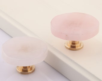 Baby Pink flat round knob, minimalist round knob, Nursery Cabinet Knobs, drawer knob, furniture replacement handle
