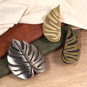 Solid Brass monstera leaf Handle Pull Drawer, Leaf Knob Silver Drawer Pull Wardrobe Handle Knob Cabinet Knobs