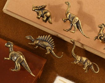 Vintage Dinosaur Series drawer knobs custom engraved Antique brass animals cabinet dresser handles Bronze Safari animals cupboard knobs