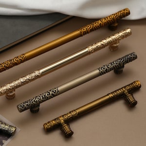 Vintage Door handle Drawer Pulls Knobs Classical knob Wardrobe pull Golden Wardrobe Cabinet Pull Handle Knobs Furniture Handles Knobs Pulls