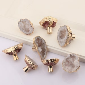 Natural Crystal brass drawer knobs handles Cabinet Knobs dresser knob cupboard dresser pulls Kitchen knobs pulls Furniture makeover hardware