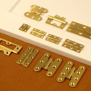 Mini-Messing-Scharniere, gebürstetem Messing-Schubladenscharniere, Türscharniere aus Messing, Scharniere für die Küche, Scharniere für Holzkisten, Handwerks-Scharniere