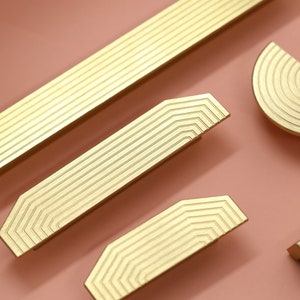 Gold gestreifte Möbelgriffe Knöpfe, Gold gebürstet Gold gestreifte Möbelgriffe Knäufe, gebürstetes Gold Kommode Schublade ziehen Knäufe Kleiderschrank Ikea Möbelknauf