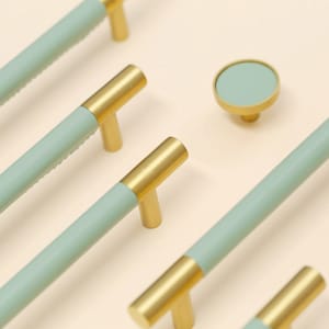Olive green Leather Cabinet Pulls, Drawer Pulls Knobs Handles Leather Dresser Knobs handle Wardrobe handles Pull/ Modern Furniture Hardware