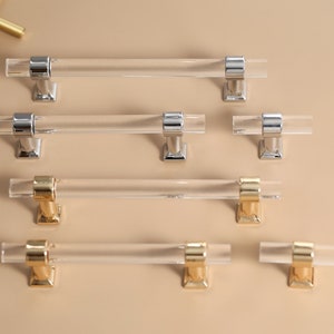 Lucite Drawer Handle Pull, Acrylic Cabinet Pulls, clear glass look dresser handles, acrylic handles, wardrobe handle knob, Home Improvement