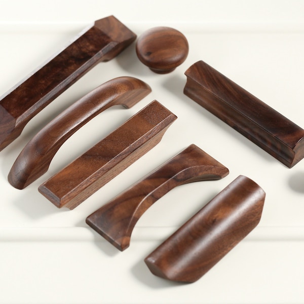 Walnut cabinet pulls, wood handles pull, drawer knobs handles, walnut wood door handle pulls, cabinet dresser knobs pull,kitchen handke knob