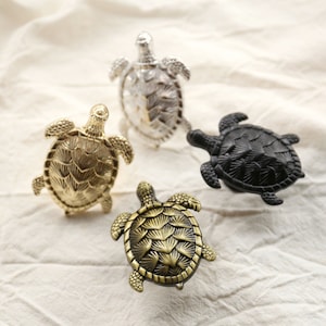 Turtle drawer knobs, bronze cabinet knobs, silver drawer handles, furniture cabinet knobs