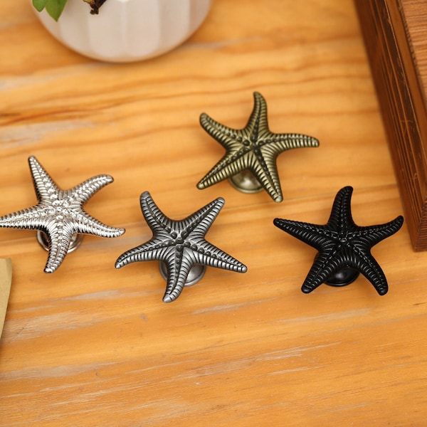 Starfish Cabinet Handle Knobs, bronze cabinet dresser knobs, decorative drawer handles knob, Bathroom door handles,furniture cabinet knobs