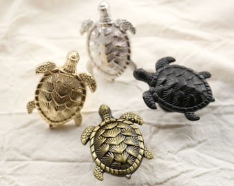 Turtle drawer knobs, bronze cabinet knobs, silver drawer handles, furniture cabinet knobs