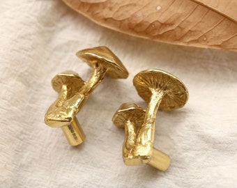 Brass wild mushrooms cabinet pulls, Nursery room Animal Drawer Knobs Pulls Handles,flower Dresser Knobs Cabinet Pull handles, brass Hardware