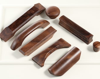 Walnut cabinet pulls, wood handles pull, drawer knobs handles, walnut wood door handle pulls, cabinet dresser knobs pull,kitchen handke knob