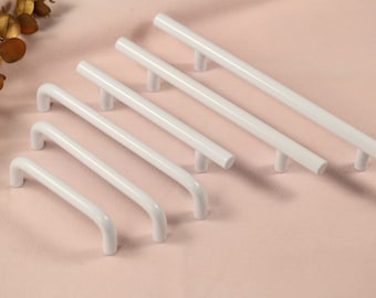 Nordic Slim Drawer Handle Pull Pure White cabinet pulls knob, White Dresser handle Knobs cylindrical Wardrobe handle pull Furniture Hardware