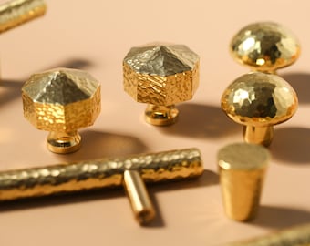 Hammered Brass Solid Handmade Drawer Knobs Pulls Handles/Dresser Knobs Cabinet Pull handles / Furniture Hardware