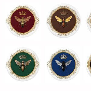 Royal Bee Ceramics Cabinet Closet knob handle, Elegant Drawer Cupboard knob Handle, Queen Bee nursery Dresser Wardrobe knobs pulls handles