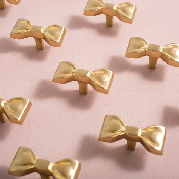 Gold Bow Knobs Etsy
