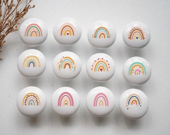 Bright Color Rainbow Cabinet knob, Ceramics knobs for nursery drawers, Children's cabinet knob, Bathroom Wardrobe Cupboard Pull handle