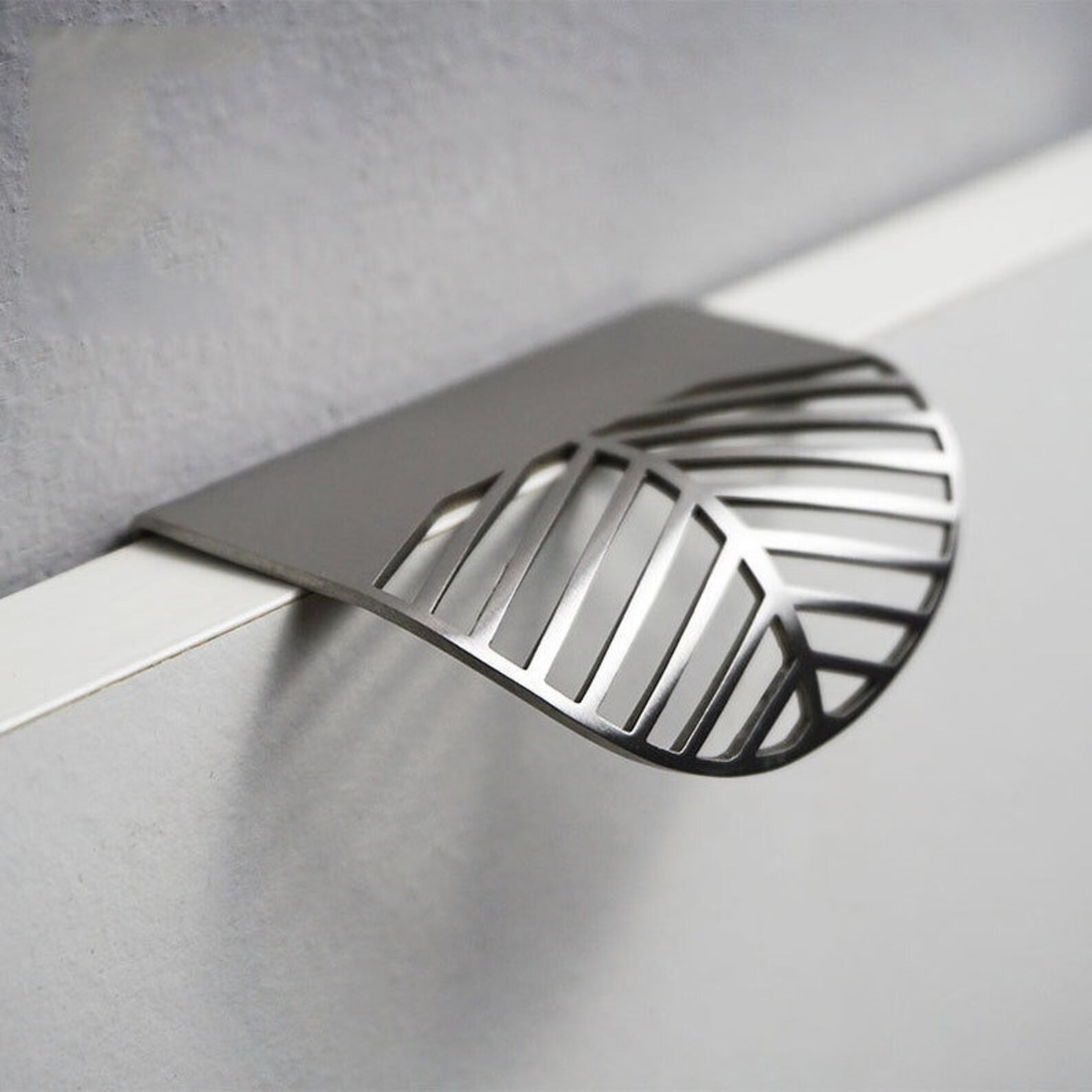Leaf Invisible Pulls Solid Nickel Cupboard Pulls Silver Etsy