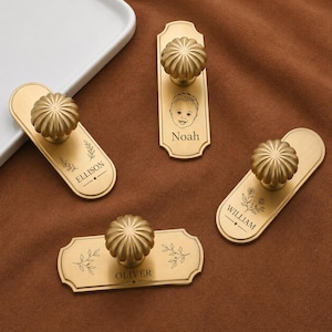 Tirador de armario personalizado de latón dorado grabado con forma de calabaza, tiradores de cajones vintage, pomos de cómoda dorados, pomos de armario, tiradores de armario